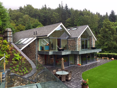 House at Grasmere view from bar across garden to main house