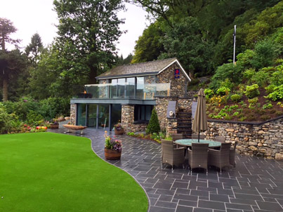 House at Grasmere view of gym and bar in garden