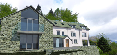 Remodelling cottage above Coniston - sketch proposal computer rendering